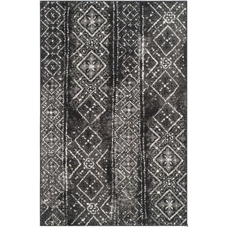 Safavieh Adirondack Power Loomed Rectangle Rug, Black - Silver, 2 Ft. 6 In. X 10 Ft. ADR111C-210